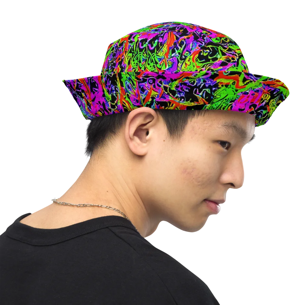 Acid Dreamscape on Reversible Bucket Hat — Right Outside