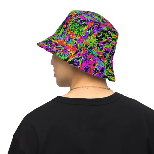 Acid Dreamscape on a Reversible Bucket Hat