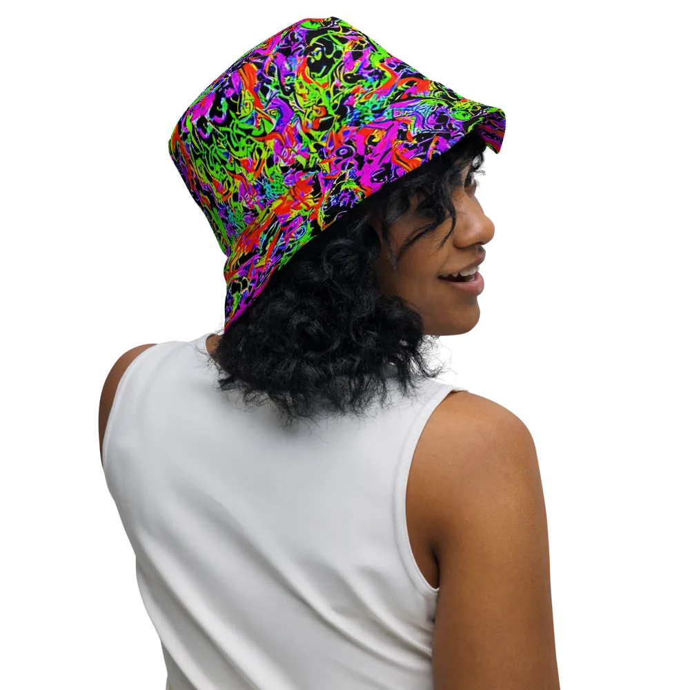 Acid Dreamscape on Reversible Bucket Hat — Right Outside