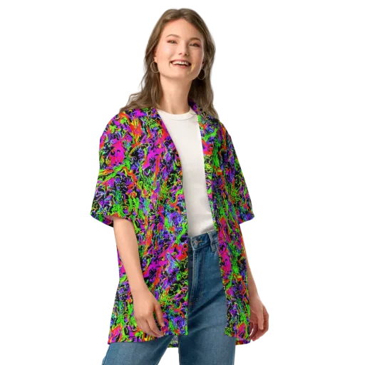 Acid Dreamscape on a Button Shirt