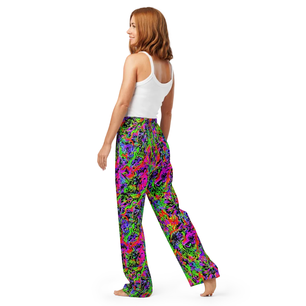Acid Dreamscape on Women's Pajama Pants — Back