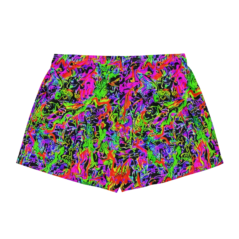 Acid Dreamscape on Women's Pajama Shorts — Back