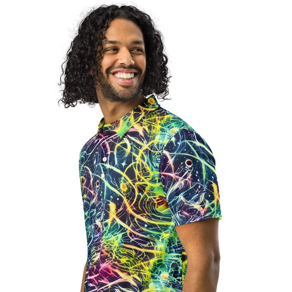 Prism Nerve on Men's Slim Fit Polo Shirt — Left Front