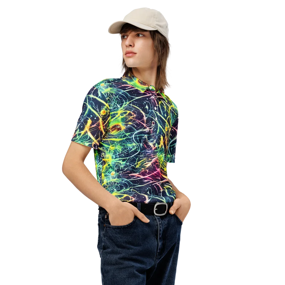 Prism Nerve on Men's Slim Fit Polo Shirt — Right Front