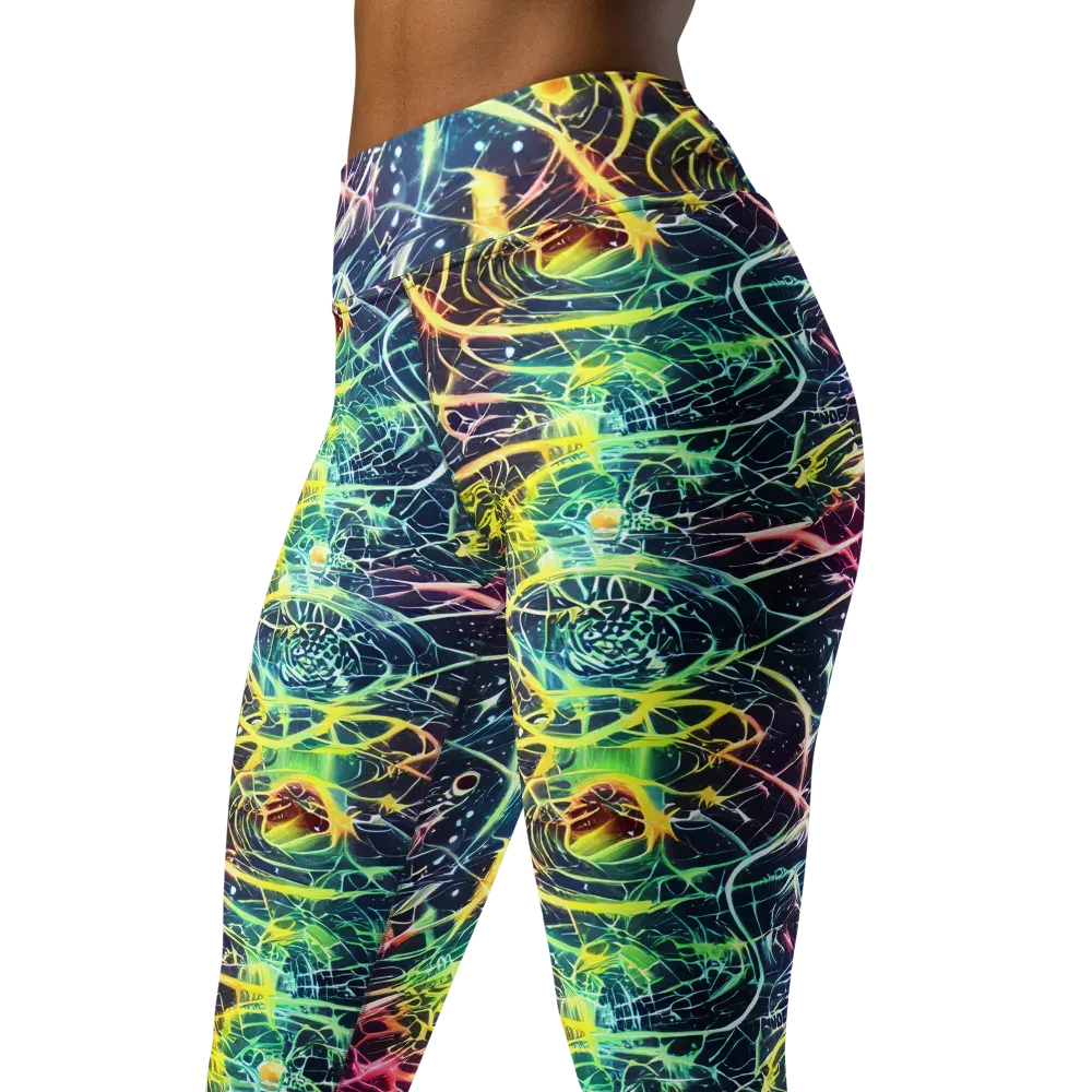 Prism Nerve on Yoga Leggings — Left Front