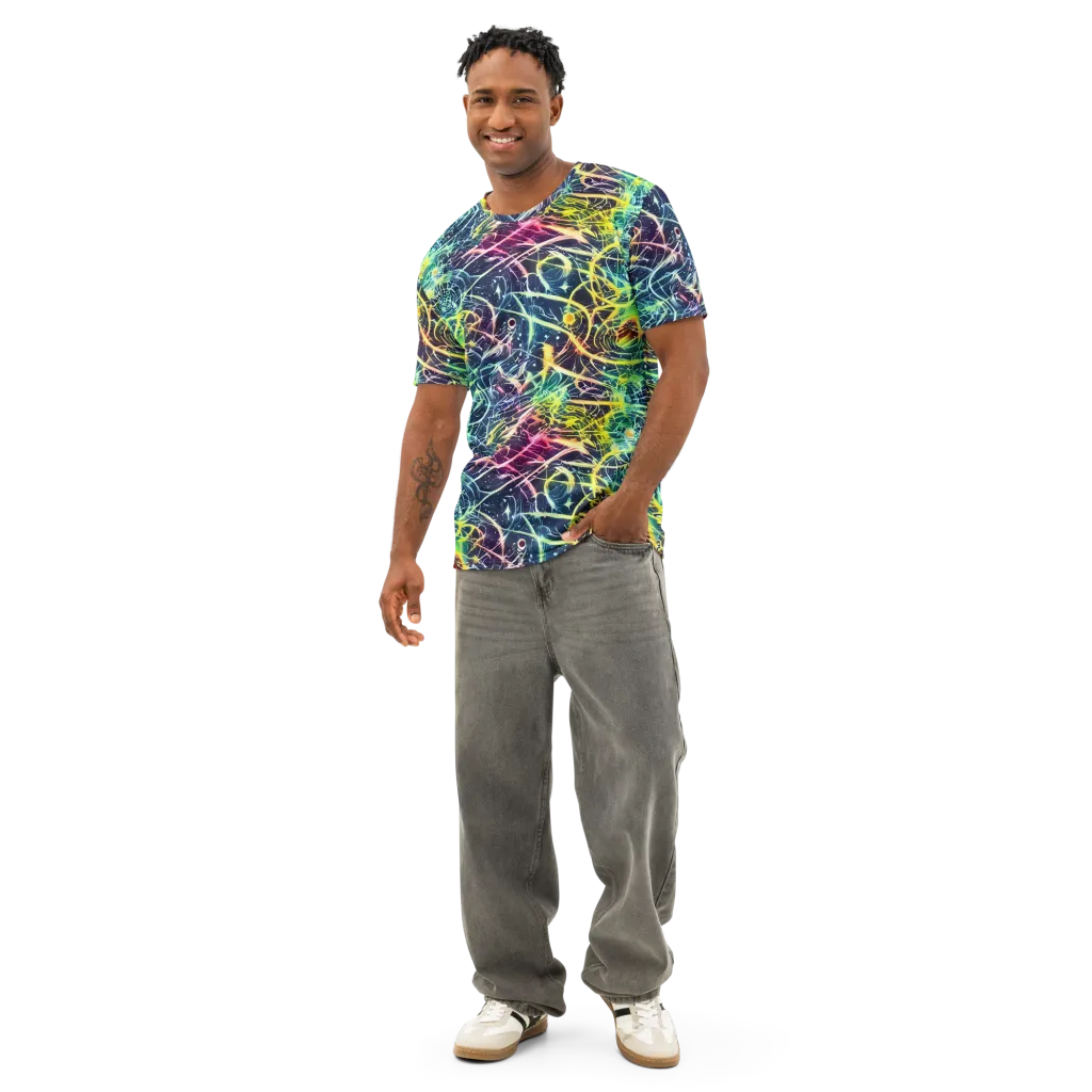 Prism Nerve on Men's Cotton Crew Neck T-Shirt — Front