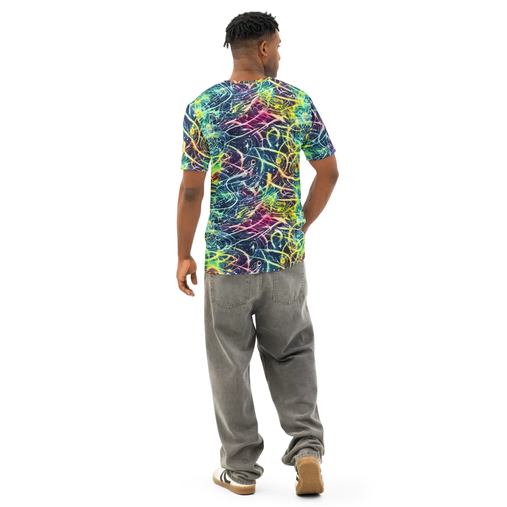 Prism Nerve on Men's Cotton Crew Neck T-Shirt — Back