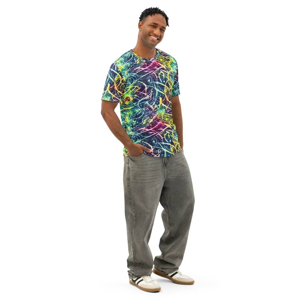 Prism Nerve on Men's Cotton Crew Neck T-Shirt — Right Front