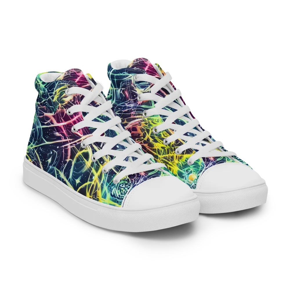 Prism Nerve on Men's High Top Canvas Shoes — Right Front