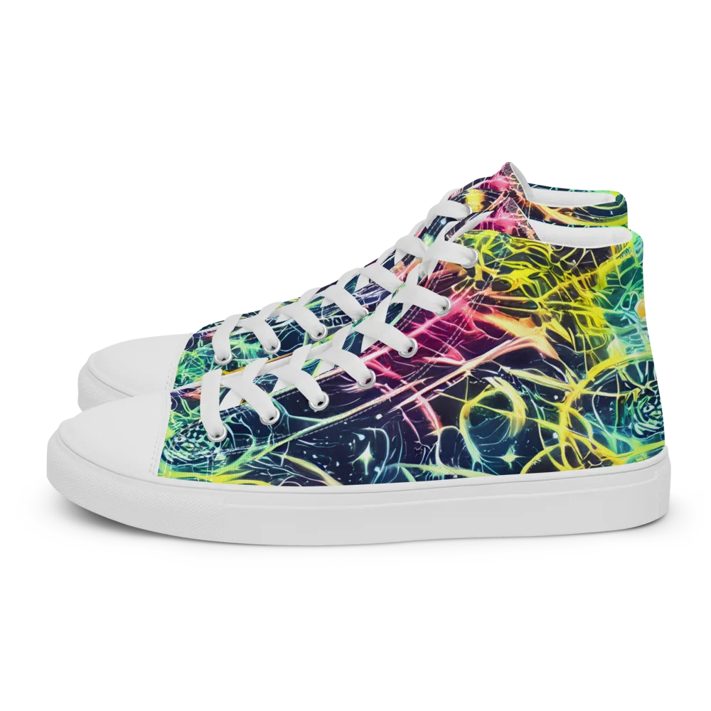 Prism Nerve on Men's High Top Canvas Shoes — Left