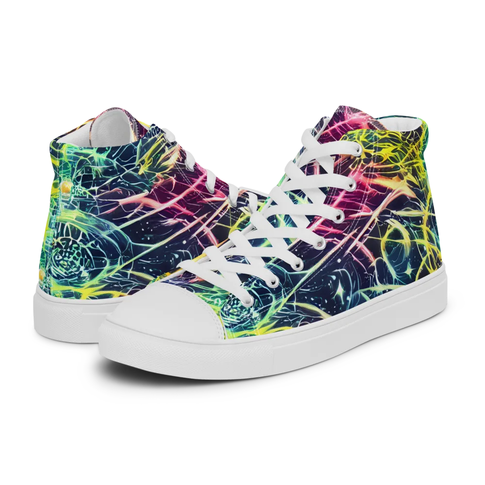 Prism Nerve on Men's High Top Canvas Shoes — Left