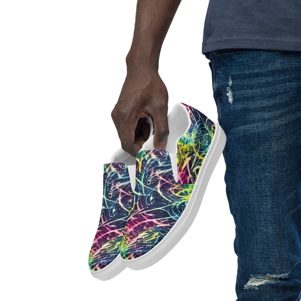 Prism Nerve on Men's Slip-On Canvas Shoes — Left Front