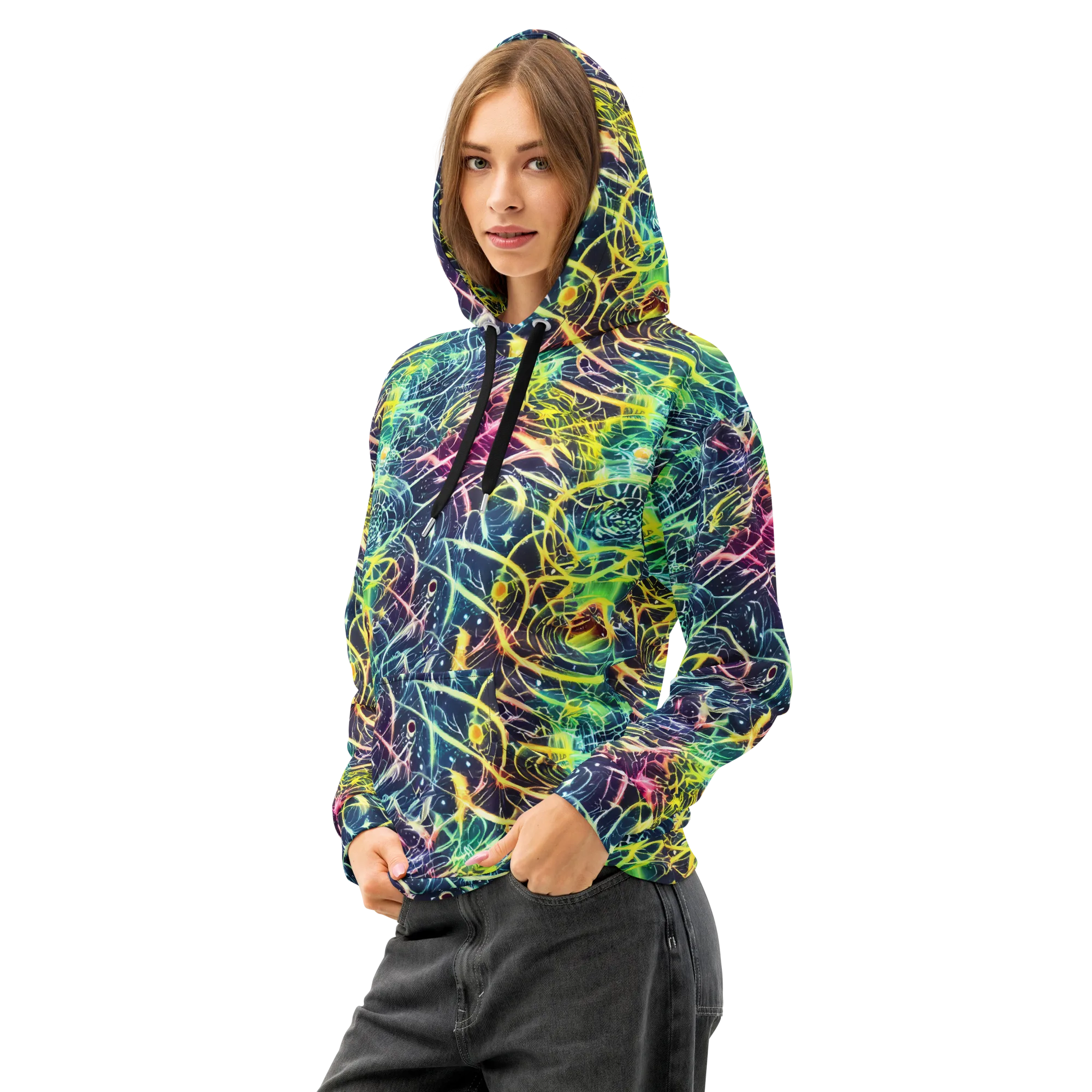 Prism Nerve on Cotton Hoodie — Left Front