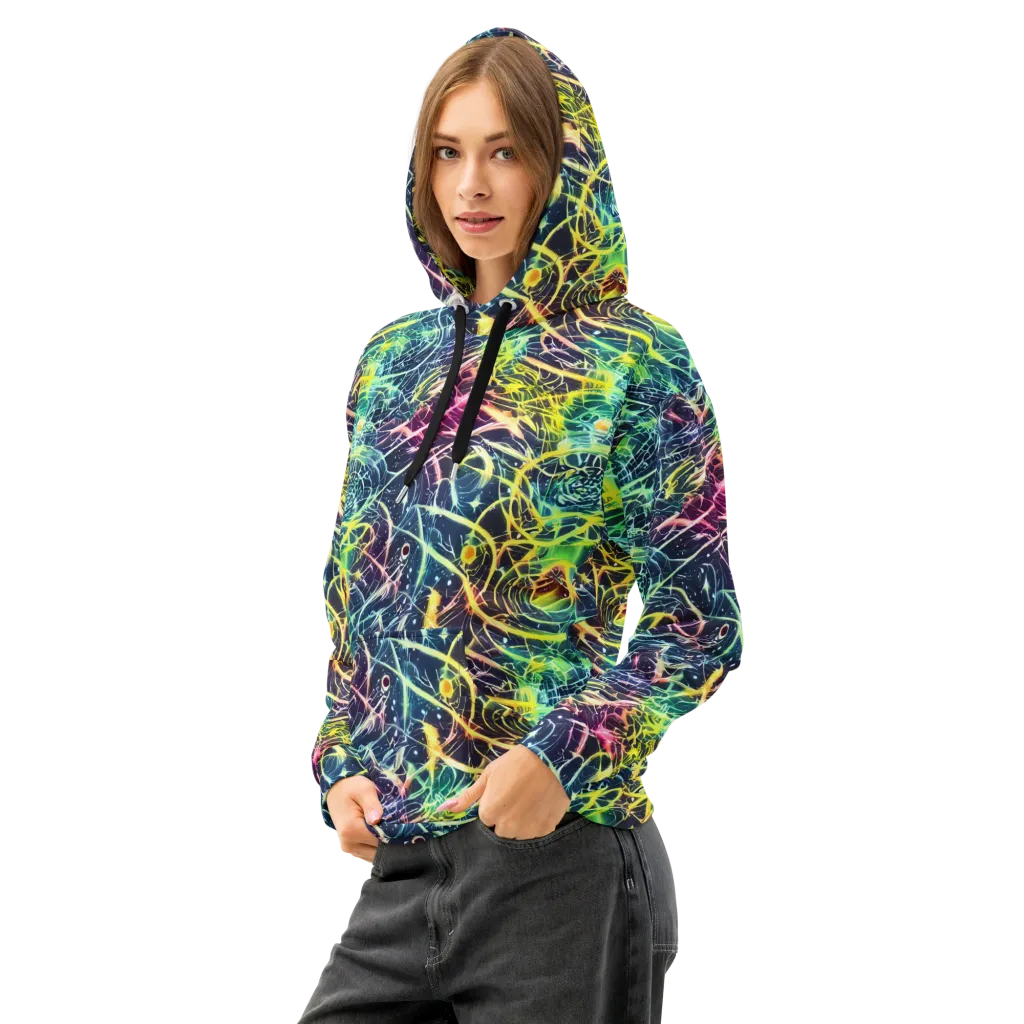 Prism Nerve on Cotton Hoodie — Left Front