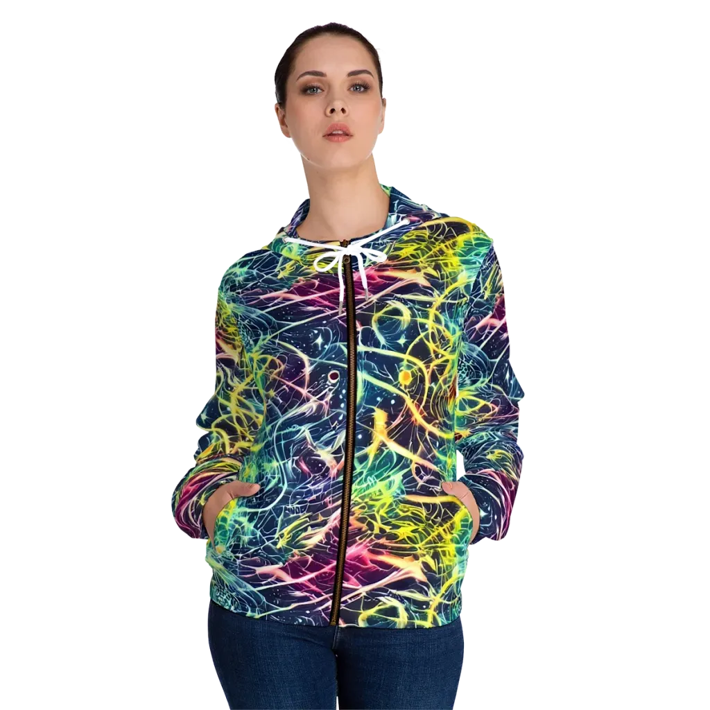 Prism Nerve on Women's Full-Zip Hoodie — Front On Person