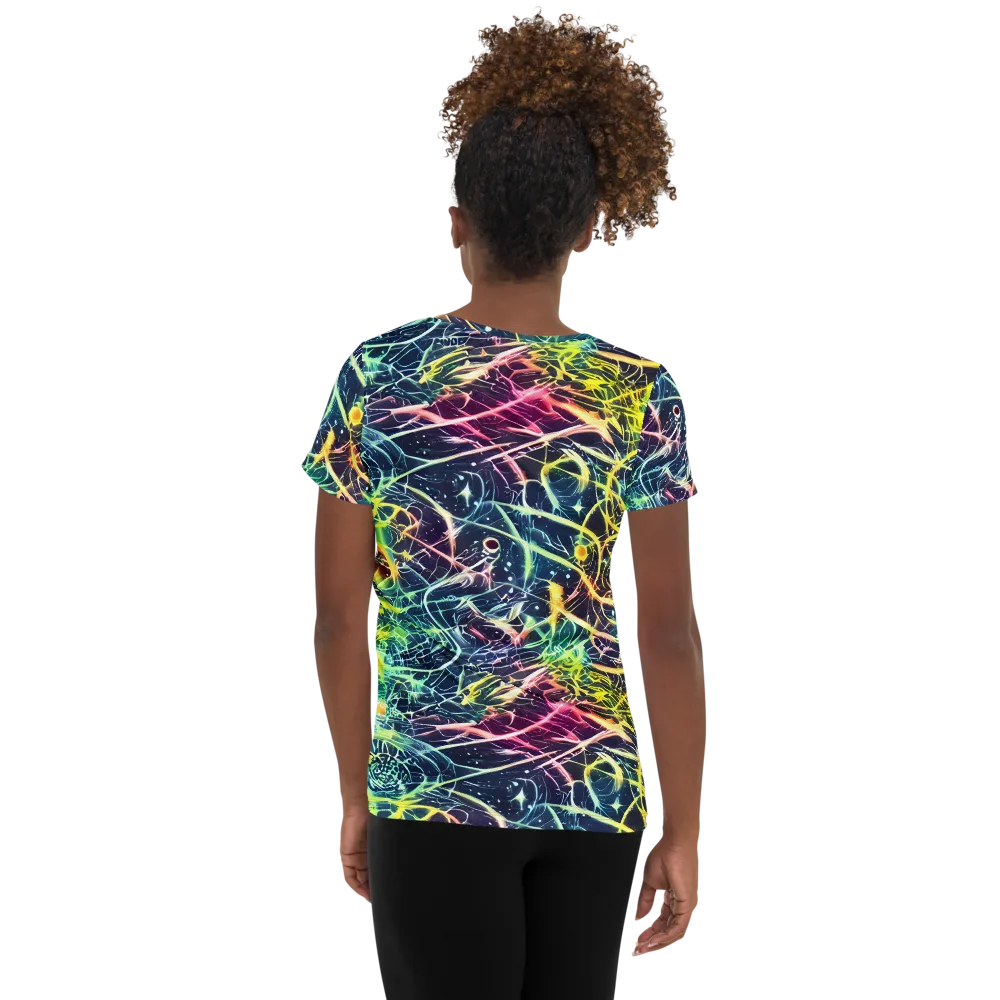 Prism Nerve on Women's Athletic T-Shirt — Back