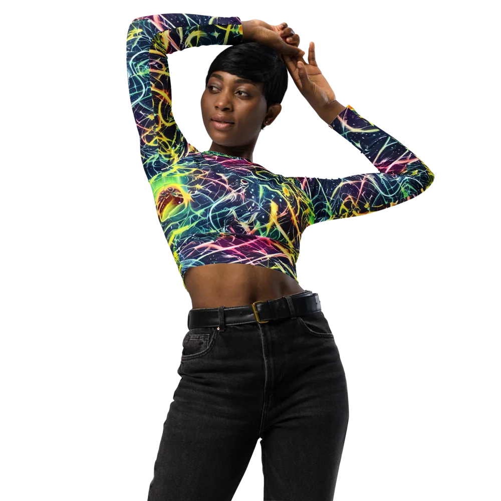 Prism Nerve on Long Sleeve Crop Top — Front