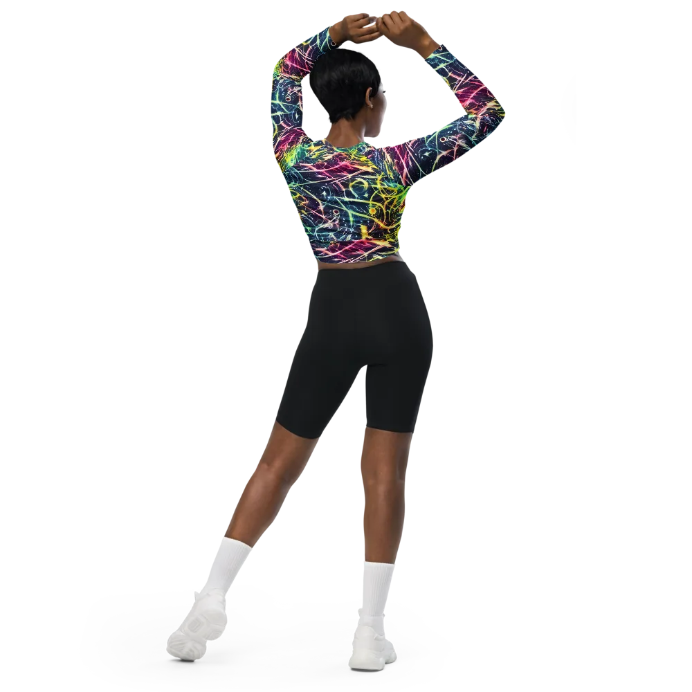 Prism Nerve on Long Sleeve Crop Top — Back