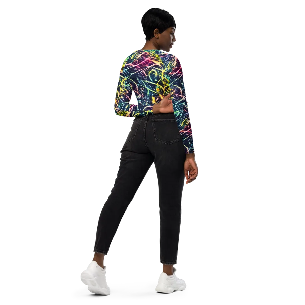 Prism Nerve on Long Sleeve Crop Top — Right Back
