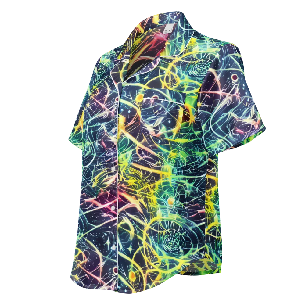 Prism Nerve on Women's Short Sleeve Pajama Top — Left Front