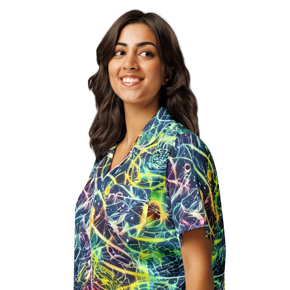 Prism Nerve on Women's Short Sleeve Pajama Top — Left Front
