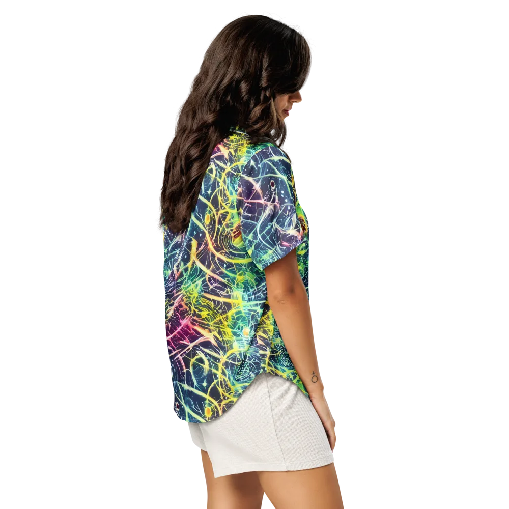 Prism Nerve on Women's Short Sleeve Pajama Top — Right Back
