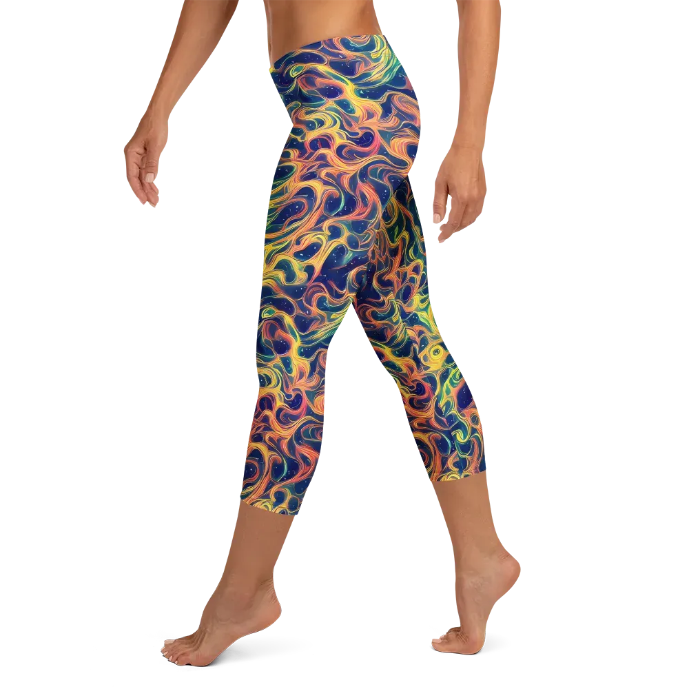 Celestial Flame on Capri Leggings — Left