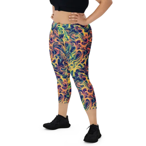 Celestial Flame on a Capri Leggings