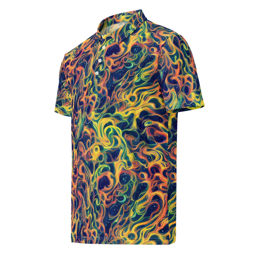 Celestial Flame on Men's Slim Fit Polo Shirt — Left Front