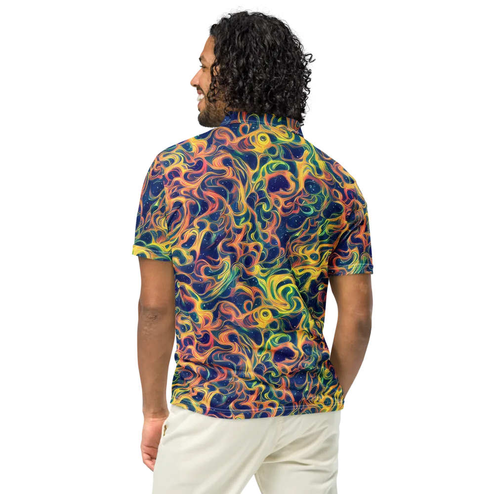 Celestial Flame on Men's Slim Fit Polo Shirt — Back