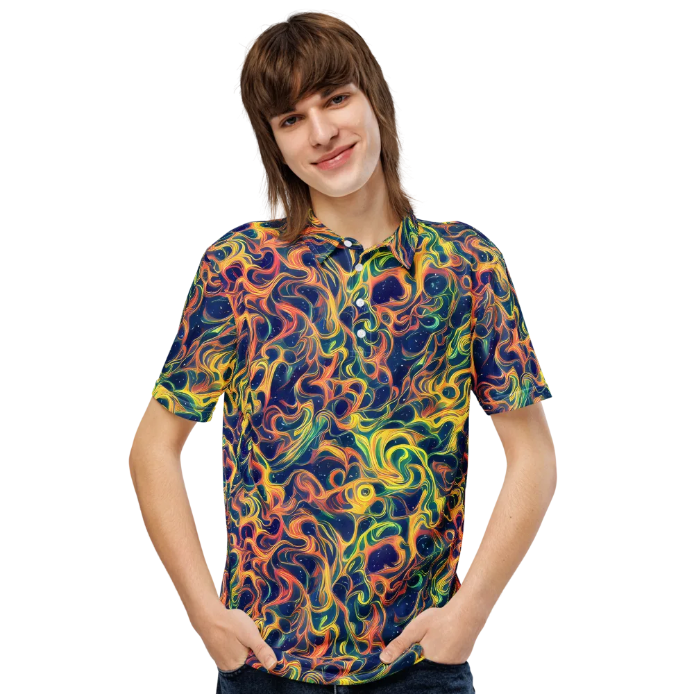 Celestial Flame on Men's Slim Fit Polo Shirt — Front