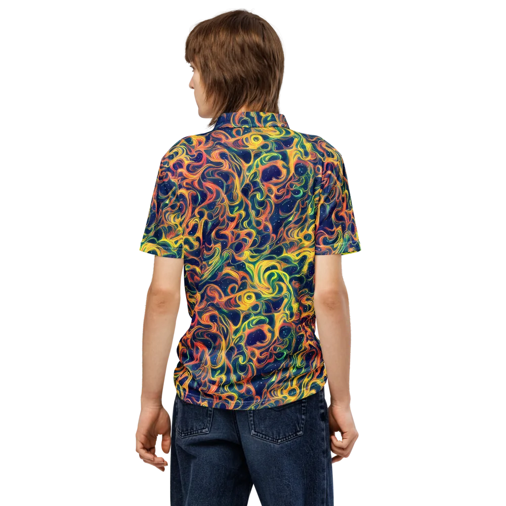 Celestial Flame on Men's Slim Fit Polo Shirt — Back