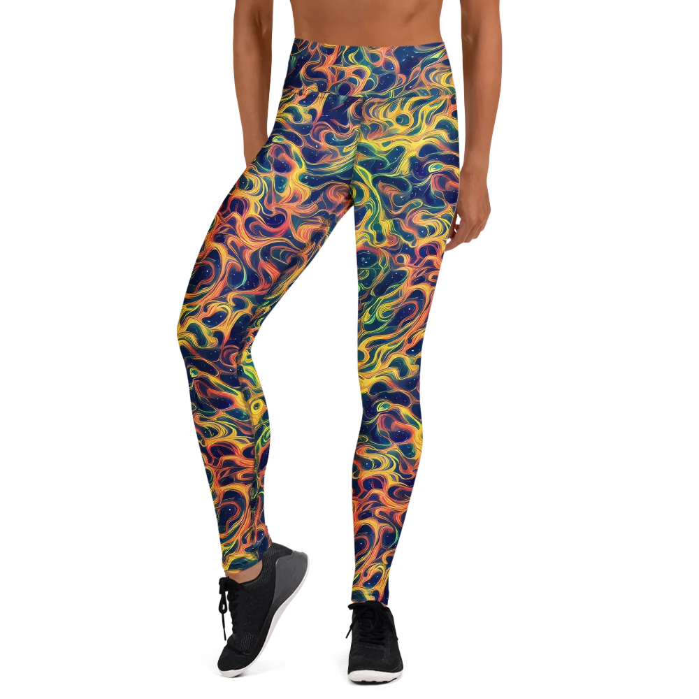 Celestial Flame on Yoga Leggings — Front