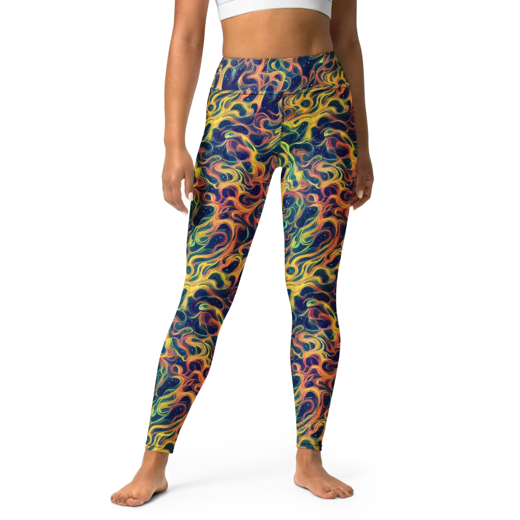Celestial Flame on Yoga Leggings — Front
