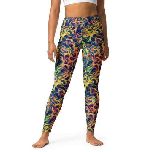 Celestial Flame on a Yoga Leggings