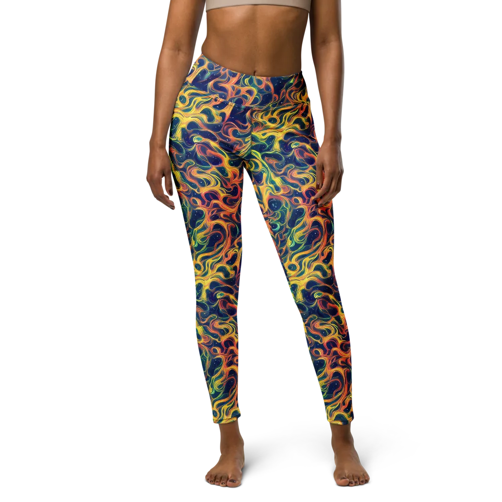 Celestial Flame on Yoga Leggings — Front