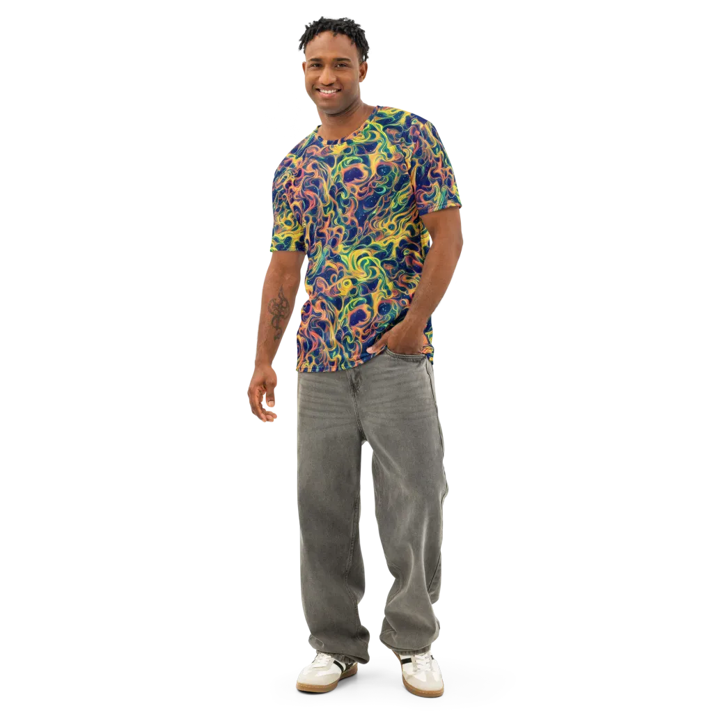 Celestial Flame on Men's Cotton Crew Neck T-Shirt — Front