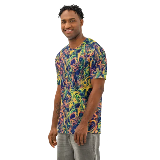Celestial Flame on a Men's Cotton Crew Neck T-Shirt