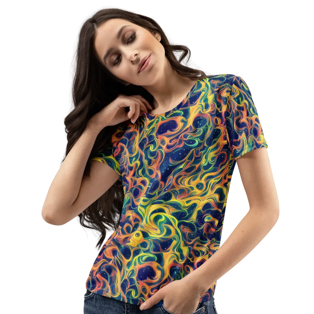 Celestial Flame on Women's Crew Neck T-Shirt — Left Front