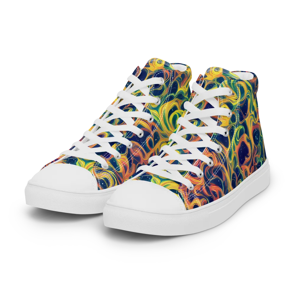 Celestial Flame on Women's High Top Canvas Shoes — Left Front
