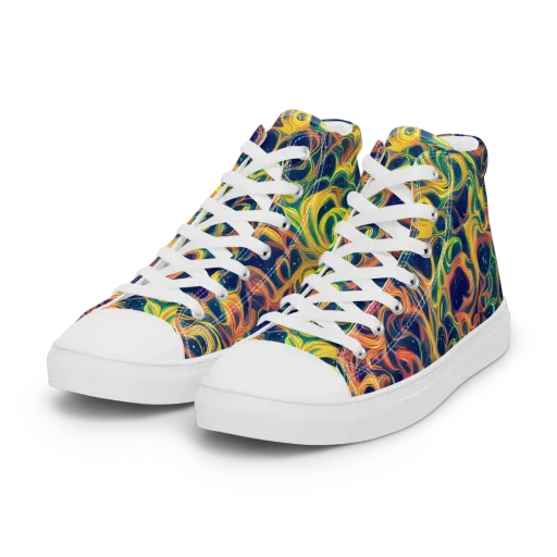 Celestial Flame on a Women's High Top Canvas Shoes