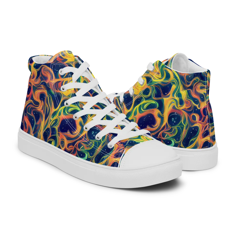 Celestial Flame on Women's High Top Canvas Shoes — Right