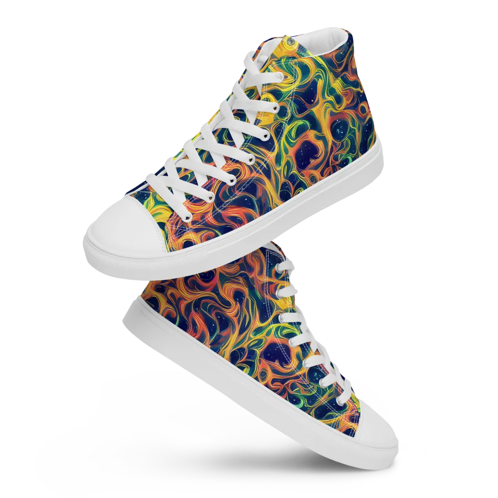 Celestial Flame on Women's High Top Canvas Shoes — Front
