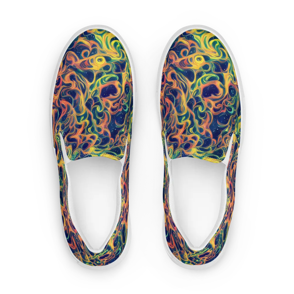 Celestial Flame on Men's Slip-On Canvas Shoes — Front