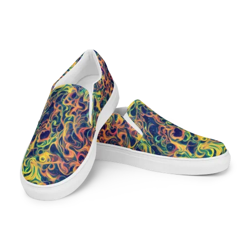 Celestial Flame on a Men's Slip-On Canvas Shoes