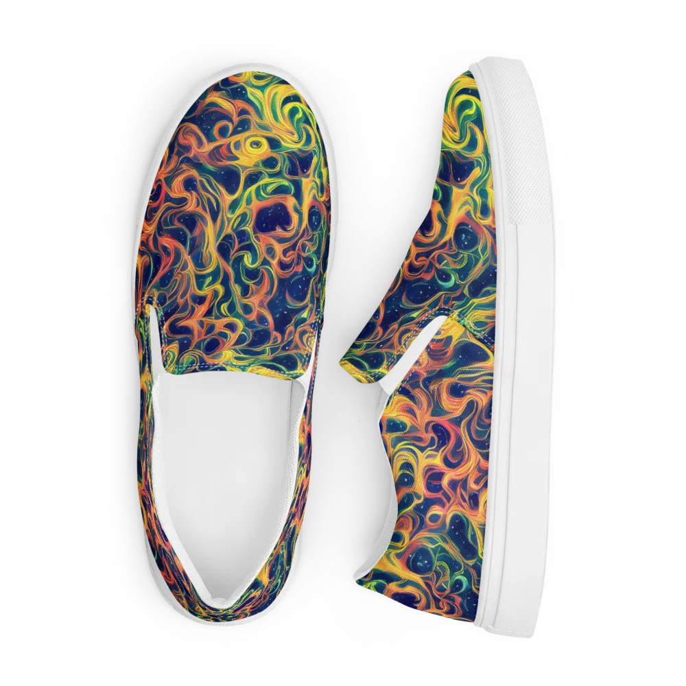 Celestial Flame on Men's Slip-On Canvas Shoes — Front