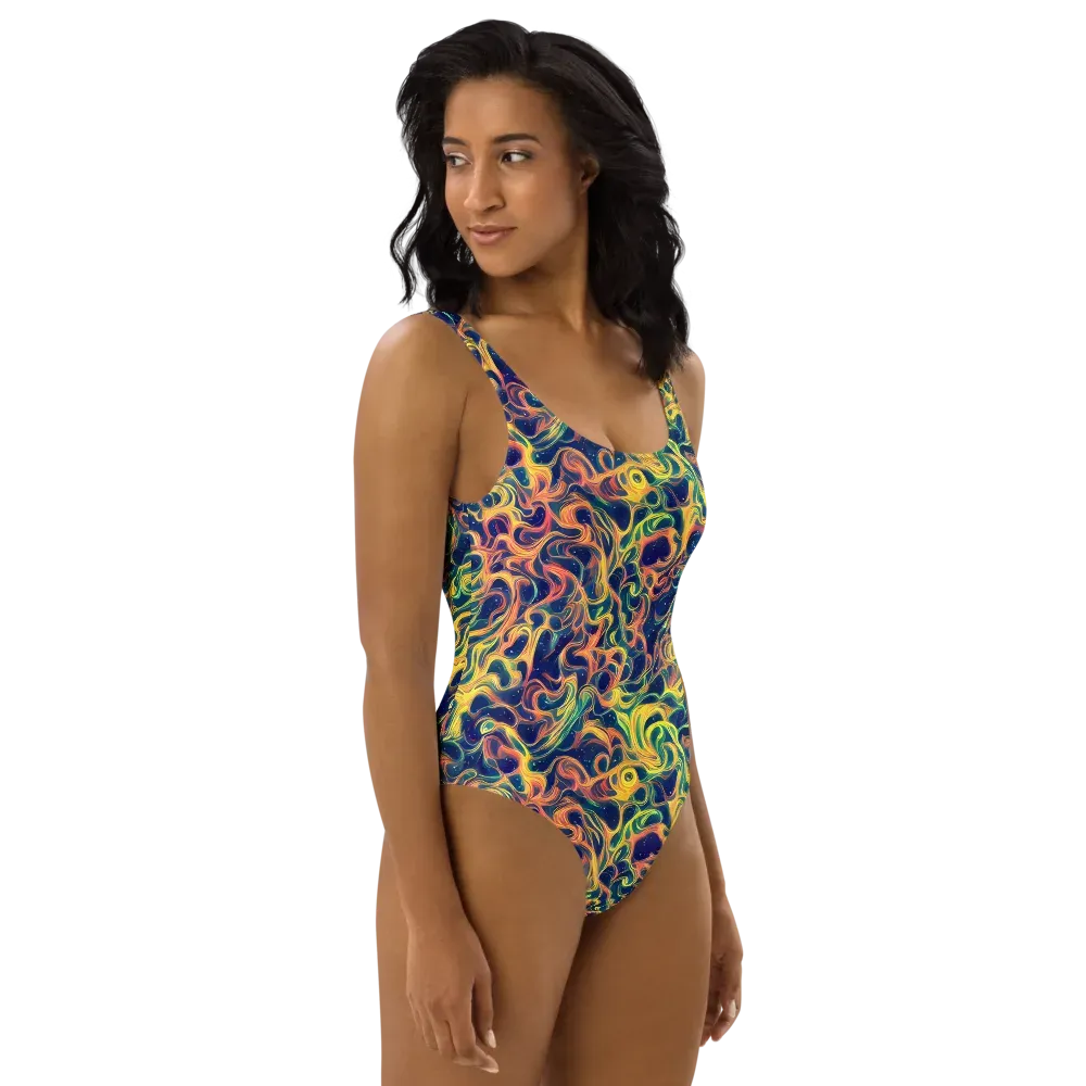 Celestial Flame on One-Piece Swimsuit — Right