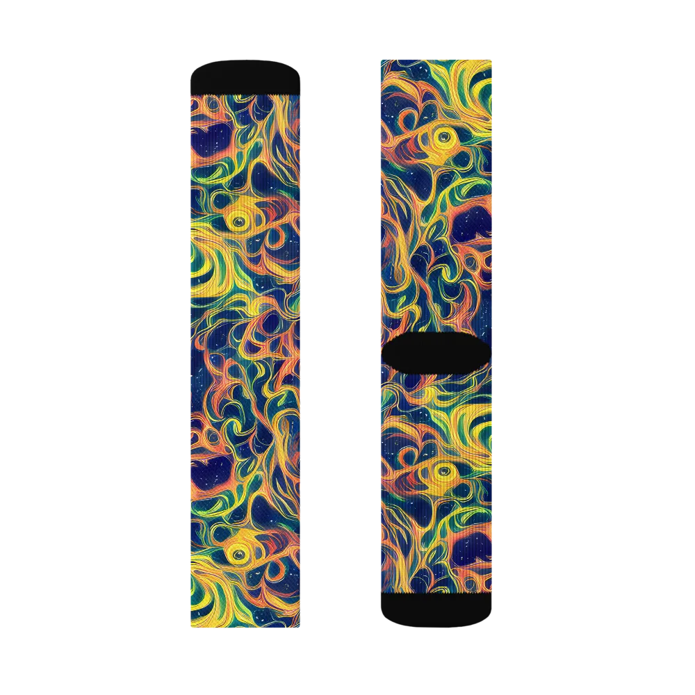Celestial Flame on Socks — Left Sock