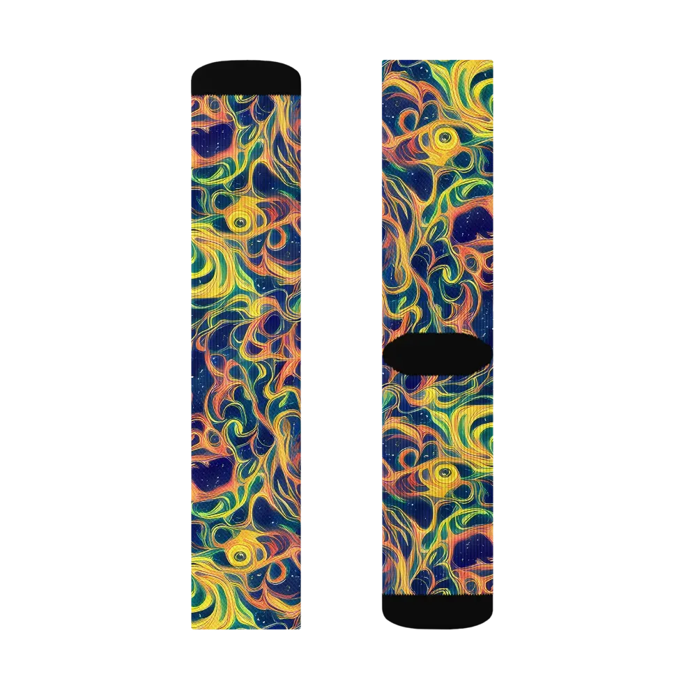 Celestial Flame on Socks — Right Sock