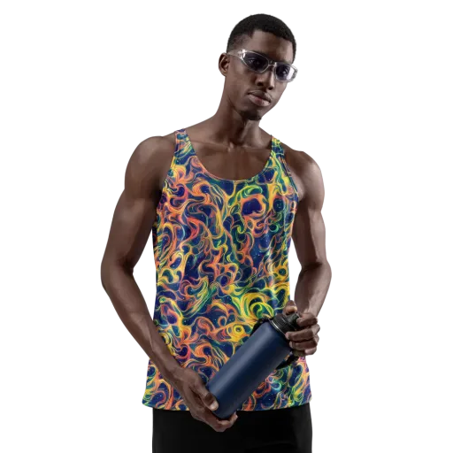Celestial Flame on a Men's Tank Top